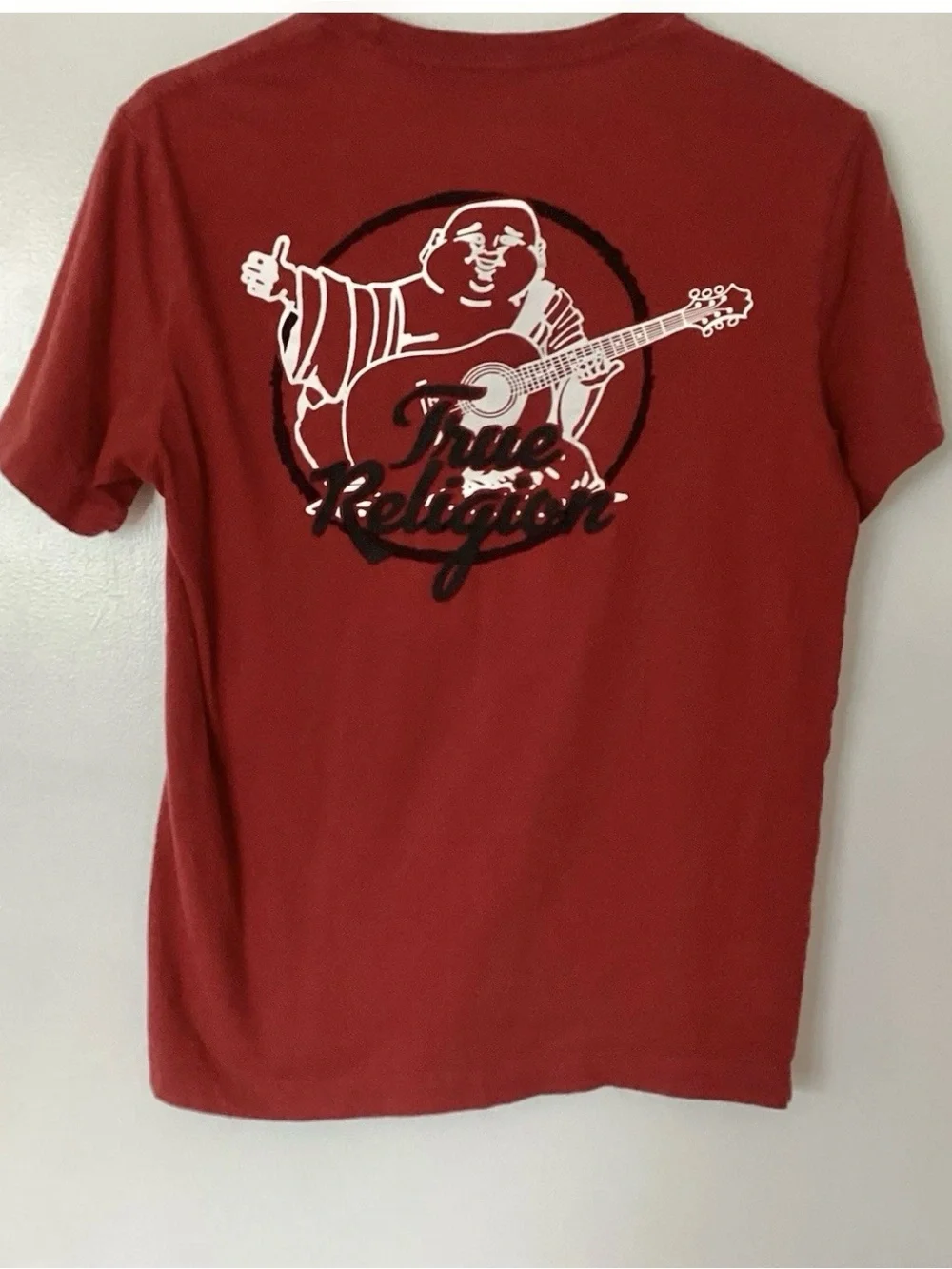 True Religion Men's Brick Red Short Sleeve Logo Tee